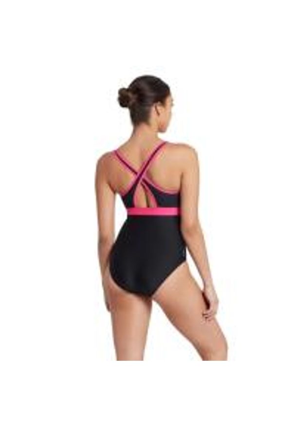 ZOGGS - Zoggs Dakota Crossback Swimsuit – Czarny/Magenta – Rozmiar 32. Kolor: czarny, różowy, wielokolorowy