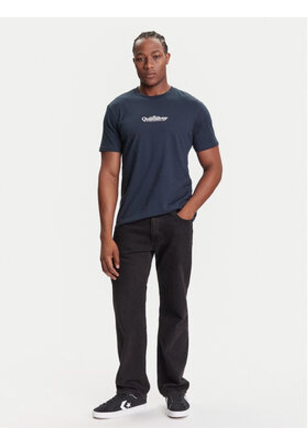 Quiksilver T-Shirt EQYZT08174 Granatowy Regular Fit. Kolor: niebieski. Materiał: bawełna