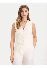 Guess Kamizelka W5YH51 WH5N2 Écru Regular Fit. Materiał: wiskoza