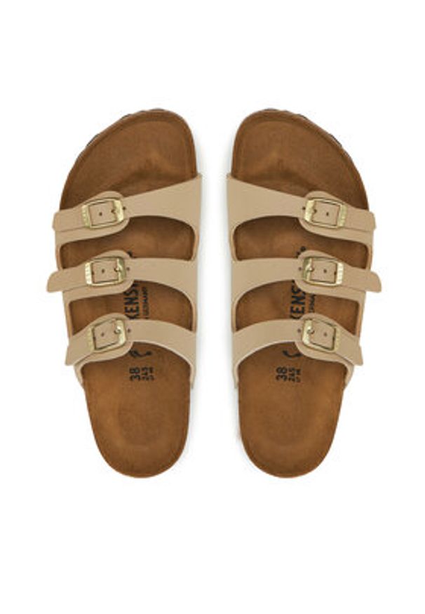 Birkenstock Klapki Florida 1029265 Écru. Materiał: skóra
