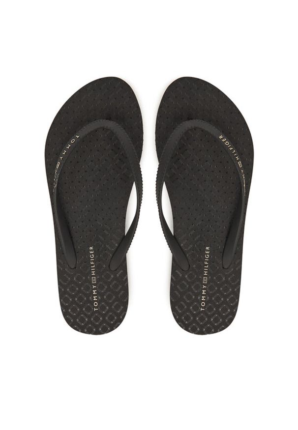 TOMMY HILFIGER - Tommy Hilfiger Japonki Hilfiger Strap Beach Sandal FW0FW08736 Czarny. Kolor: czarny. Materiał: materiał