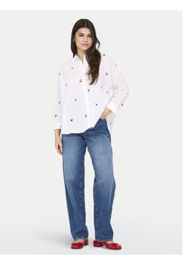 only - ONLY Koszula 15283743 Biały Box Fit. Kolor: biały. Materiał: bawełna
