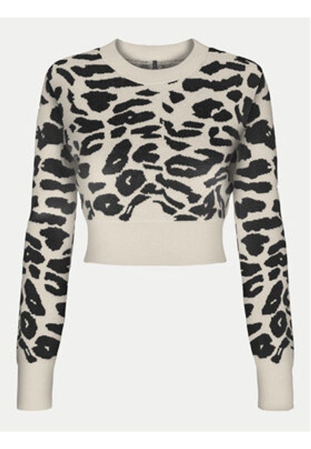 only - ONLY Sweter Lima 15339828 Beżowy Cropped Fit. Kolor: beżowy. Materiał: wiskoza