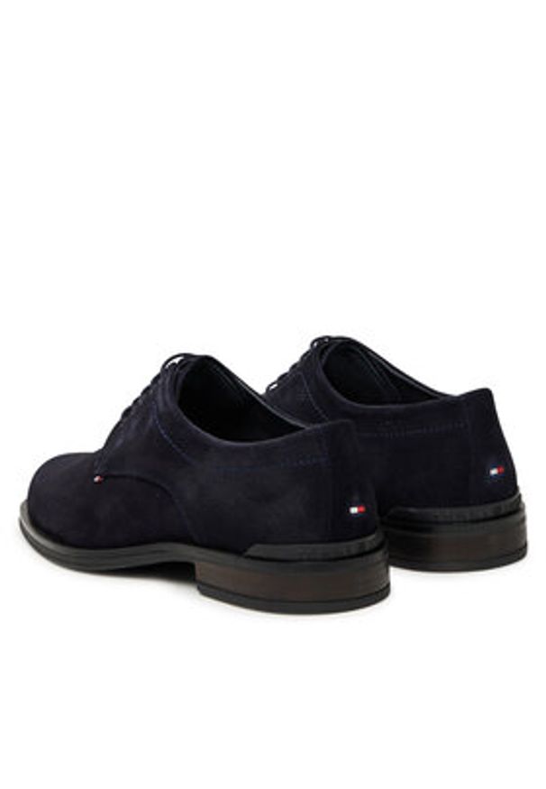 TOMMY HILFIGER - Tommy Hilfiger Półbuty Corporate Derby FM0FM05582 Granatowy. Kolor: niebieski. Materiał: zamsz, skóra