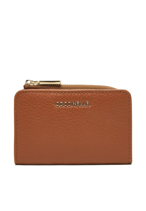 Coccinelle Mały Portfel Damski MW5 Metallic Soft E2 MW5 17 01 01 Brązowy. Kolor: brązowy. Materiał: skóra