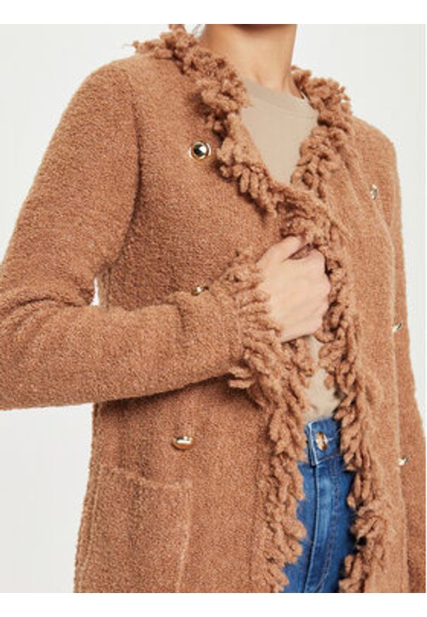 Marella Kardigan Regina 2423906024 Brązowy Regular Fit. Kolor: brązowy. Materiał: syntetyk