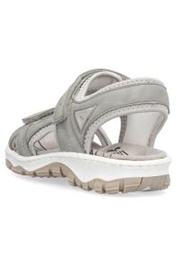 Komfortowe sandały damskie sportowe na rzepy szare Rieker 68866-40. Zapięcie: rzepy. Kolor: szary. Styl: sportowy