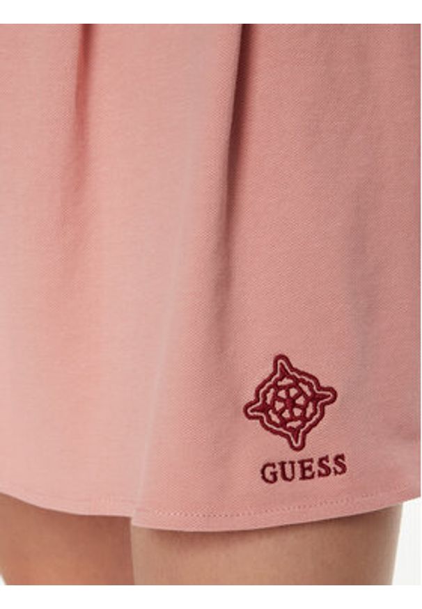 Guess Spódnica mini V5RD00 KCOK1 Różowy Regular Fit. Kolor: różowy. Materiał: bawełna