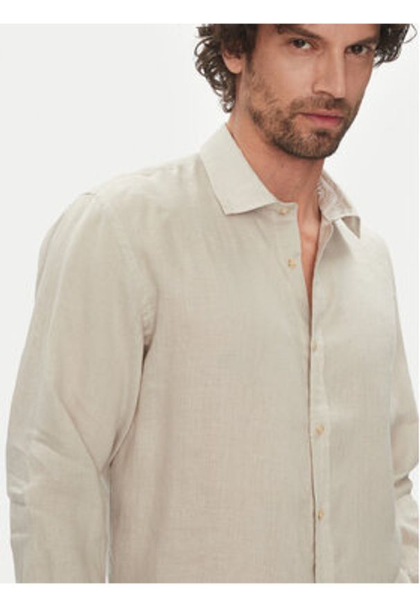 Liu Jo Koszula QA5097 T4359 44500 Beżowy Regular Fit. Kolor: beżowy. Materiał: len