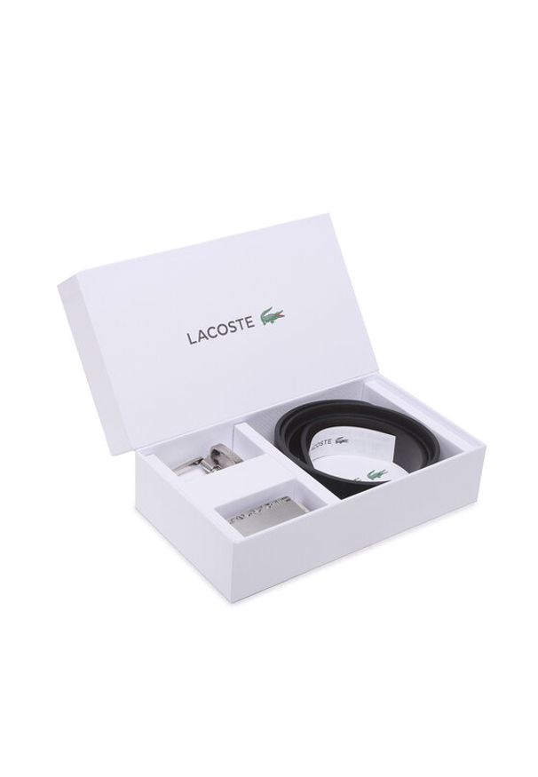 Lacoste Pasek Męski RC4060 Czarny. Kolor: czarny. Materiał: skóra