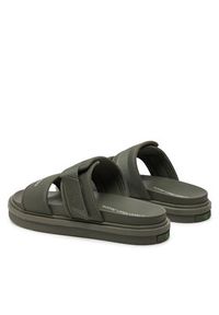 Calvin Klein Jeans Klapki Double Bar Sandal Wb In Br YM0YM00946 Zielony. Kolor: zielony