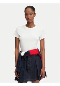 Tommy Jeans T-Shirt Ess Logo DW0DW23479 Biały Slim Fit. Kolor: biały. Materiał: bawełna #1