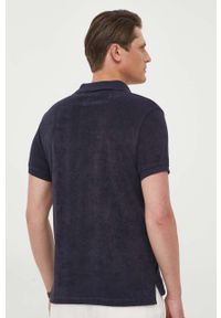 TOMMY HILFIGER - Tommy Hilfiger polo męski kolor granatowy gładki. Typ kołnierza: polo. Kolor: niebieski. Materiał: dzianina. Wzór: gładki #3