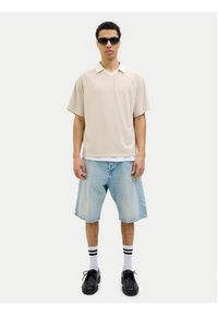 Jack & Jones - Jack&Jones Polo Lido 12276758 Beżowy Loose Fit. Typ kołnierza: polo. Kolor: beżowy. Materiał: syntetyk #7