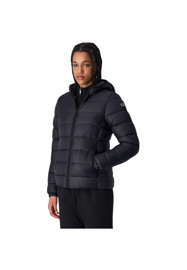 Kurtka damska Champion Hooded Polyfilled. Kolor: czarny. Materiał: puch