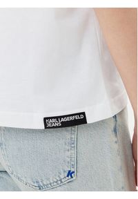 Karl Lagerfeld - KARL LAGERFELD T-Shirt A2W17032 Biały Relaxed Fit. Typ kołnierza: dekolt w karo. Kolor: biały. Materiał: bawełna