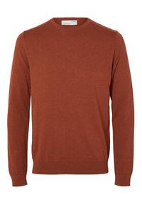 Selected Homme Sweter 16074682 Pomarańczowy Regular Fit. Kolor: pomarańczowy. Materiał: bawełna