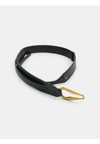 Sinsay - Pasek taliowy z ozdobną złotą klamrą - czarny. Kolor: czarny #1