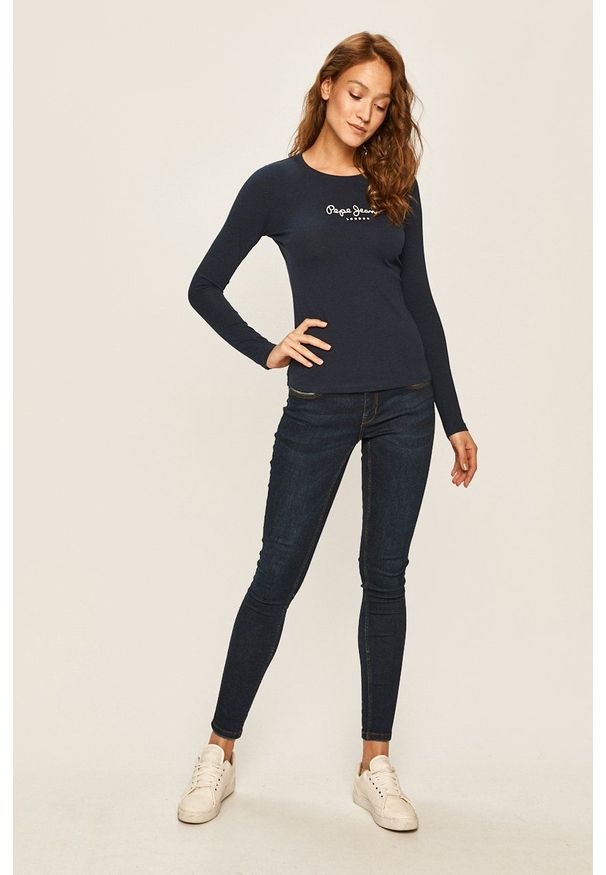 Pepe Jeans - Bluzka New Virginia. Okazja: na co dzień. Kolor: niebieski. Materiał: dzianina. Styl: casual