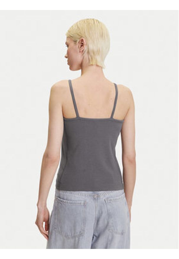 Adidas - adidas Top ALL SZN Rib JJ1223 Szary Slim Fit. Kolor: szary. Materiał: wiskoza, bawełna