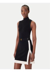 Elisabetta Franchi Sukienka dzianinowa AM-02S-61E2-V390 Czarny Regular Fit. Kolor: czarny. Materiał: wiskoza #1