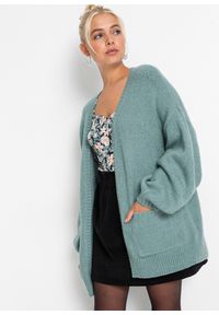 bonprix - Sweter bez zapięcia oversized. Kolor: zielony #1