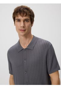 Reserved - Rozpinany sweter - ciemnoszary. Kolor: szary. Materiał: dzianina, wiskoza