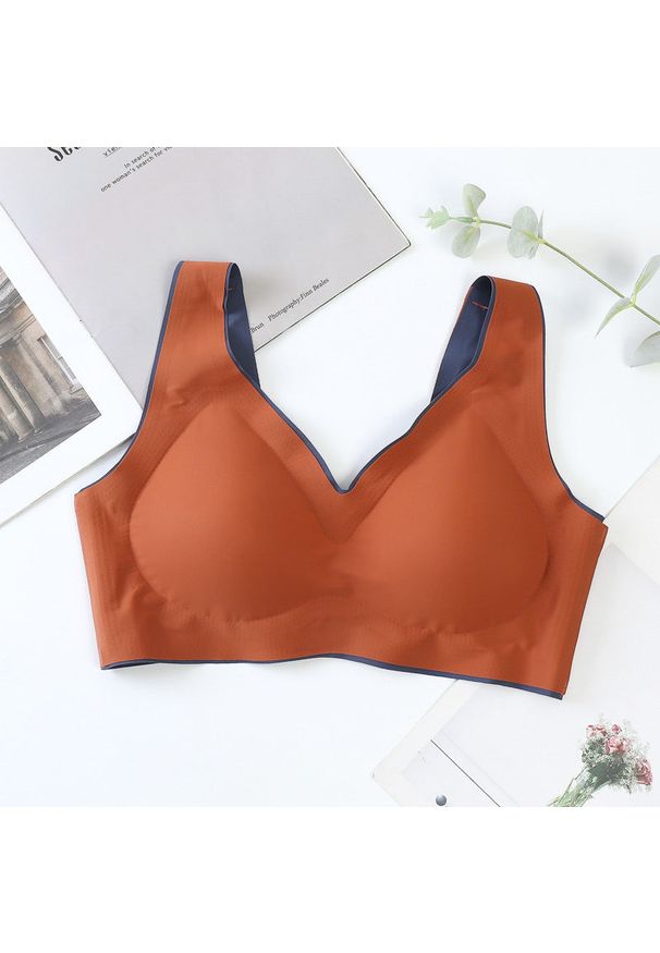 Intica - Bezszwowy biustonosz z miękkim wypełnieniem na co dzień i okazje Kyong. Kolor: brązowy. Materiał: materiał