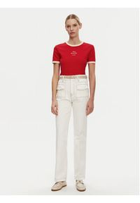 TOMMY HILFIGER - Tommy Hilfiger T-Shirt Monotype WW0WW44586 Czerwony Regular Fit. Kolor: czerwony. Materiał: bawełna