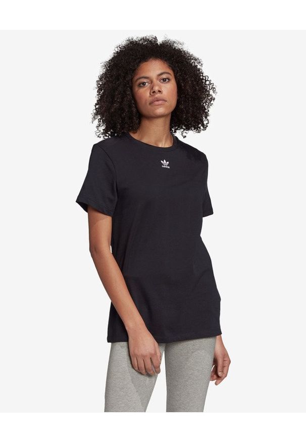 adidas Originals Trefoil Essentials Koszulka Czarny. Kolor: czarny. Materiał: bawełna. Wzór: haft