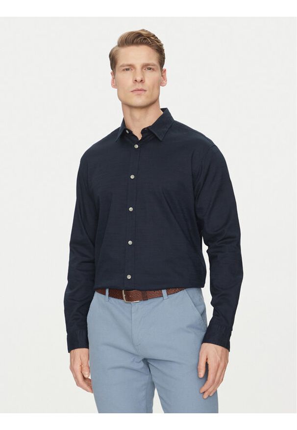 Jack & Jones Koszula Pierre 12270085 Granatowy Relaxed Fit. Kolor: niebieski. Materiał: bawełna