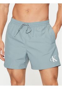 Calvin Klein Swimwear Szorty kąpielowe KM0KM01161 Błękitny Regular Fit. Kolor: niebieski. Materiał: syntetyk