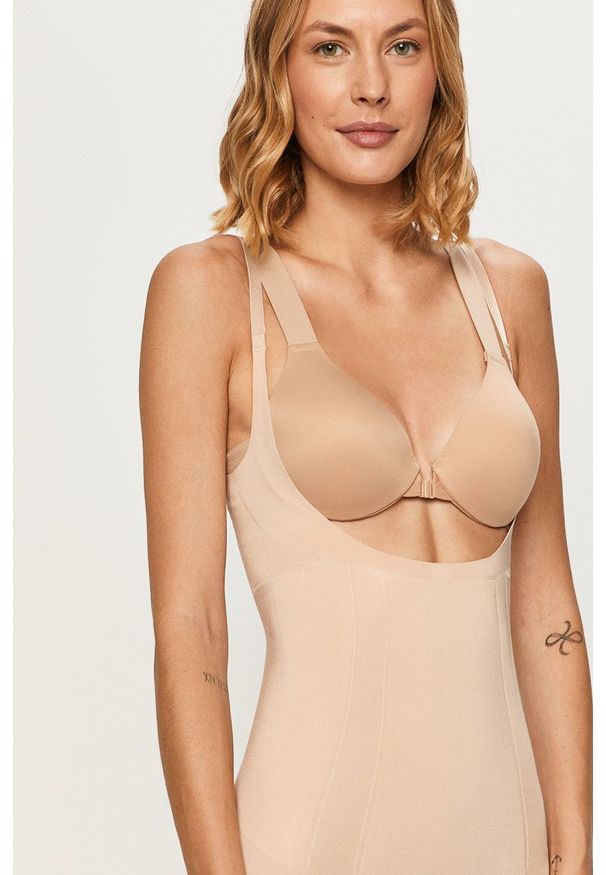 Spanx - Body modelujące ONC Openbust Mid-Thigh. Kolor: beżowy