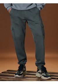 Sinsay - Spodnie tapered cargo fit - khaki. Kolor: brązowy #1