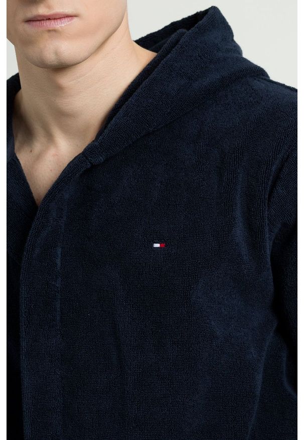 TOMMY HILFIGER - Tommy Hilfiger - Szlafrok. Typ kołnierza: kaptur. Kolor: niebieski. Materiał: dzianina