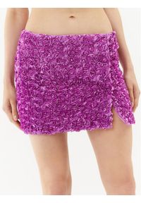 ROTATE Spódnica mini 3D Flower 1111332066 Fioletowy Regular Fit. Kolor: fioletowy. Materiał: syntetyk #1