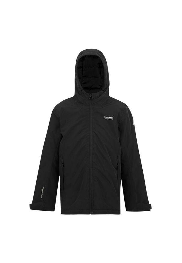 Regatta - Dziecięca/niemowlęca Kurtka Wodoodporna Frelton. Kolor: czarny. Styl: sportowy. Sport: turystyka piesza