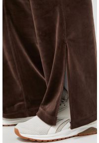 DKNY - Dkny spodnie dresowe kolor brązowy gładkie. Kolor: brązowy. Materiał: dresówka. Wzór: gładki #3