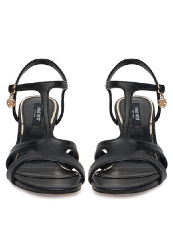 Nine West Sandały 22154A Czarny. Kolor: czarny. Materiał: materiał, syntetyk