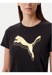 Puma T-Shirt Essentials Metallic 684995 Czarny Regular Fit. Kolor: czarny. Materiał: bawełna