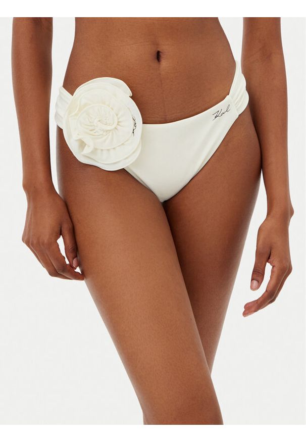 Karl Lagerfeld - KARL LAGERFELD Dół od bikini A2W46005 Beżowy. Kolor: beżowy. Materiał: syntetyk
