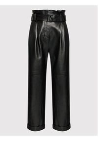 Karl Lagerfeld - KARL LAGERFELD Spodnie skórzane High Waist 220W1900 Czarny Relaxed Fit. Stan: podwyższony. Kolor: czarny. Materiał: skóra #4