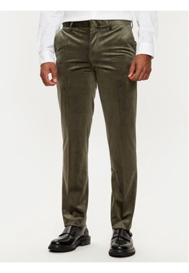 Jack & Jones - Jack&Jones Garnitur Velvet 12271528 Zielony Slim Fit. Kolor: zielony. Materiał: syntetyk
