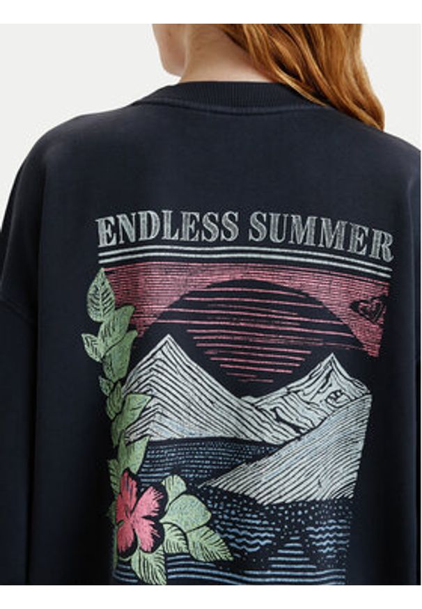 Roxy Bluza Saturday Night Vibes ERJKD03540 Czarny Oversize. Kolor: czarny. Materiał: bawełna