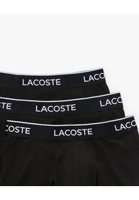 Lacoste - LACOSTE - Czarne bokserki 3-pack. Kolor: czarny. Materiał: bawełna. Wzór: haft #2