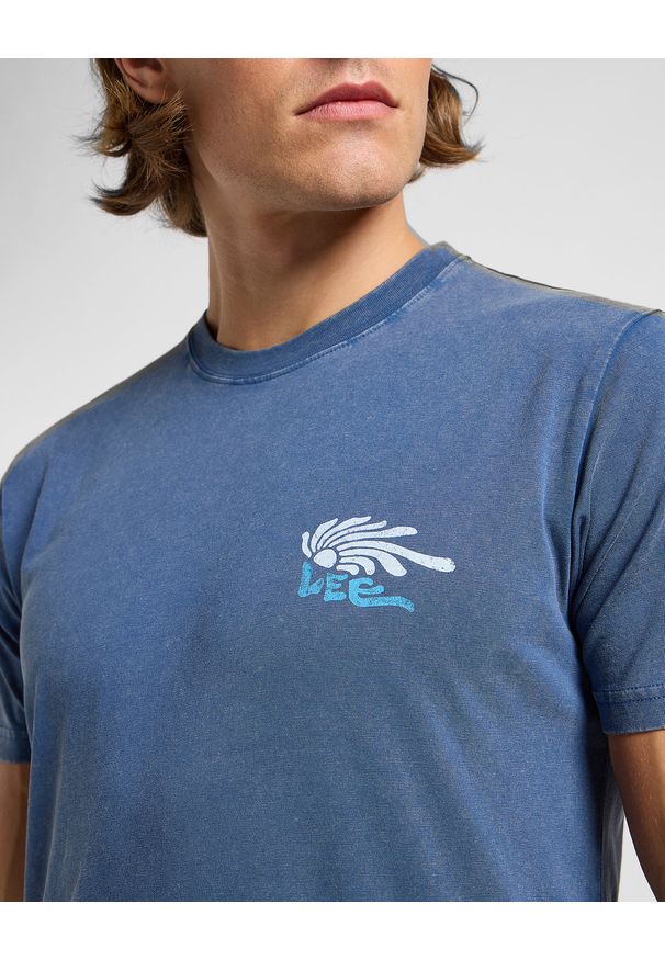 Lee - MESKA KOSZULKA LEE MEDIUM LOGO TEE ORION BLUE 112364593
