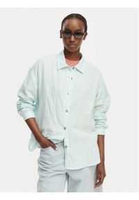 Roxy Koszula Morning Shine Stripe ERJWT03747 Niebieski jasny Loose Fit. Kolor: niebieski. Materiał: bawełna #1