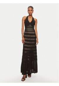 TwinSet - TWINSET Sukienka dzianinowa 241TT3112 Czarny Slim Fit. Kolor: czarny. Materiał: syntetyk