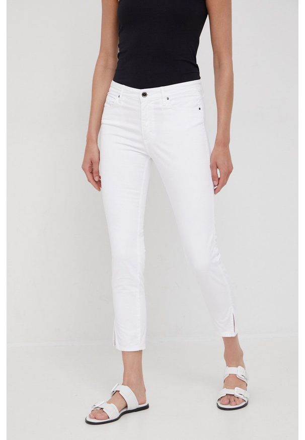 Armani Exchange jeansy 3LYJ22.Y1VLZ damskie medium waist. Kolor: biały