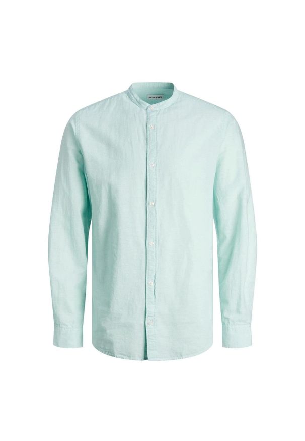 Koszula Jack & Jones Letnia Mieszanka Lnu kojące morze. Kolor: niebieski. Materiał: len. Sezon: lato